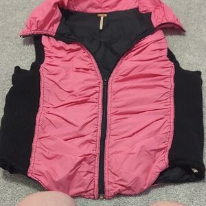 Free People Pink and Black Sporty Vest